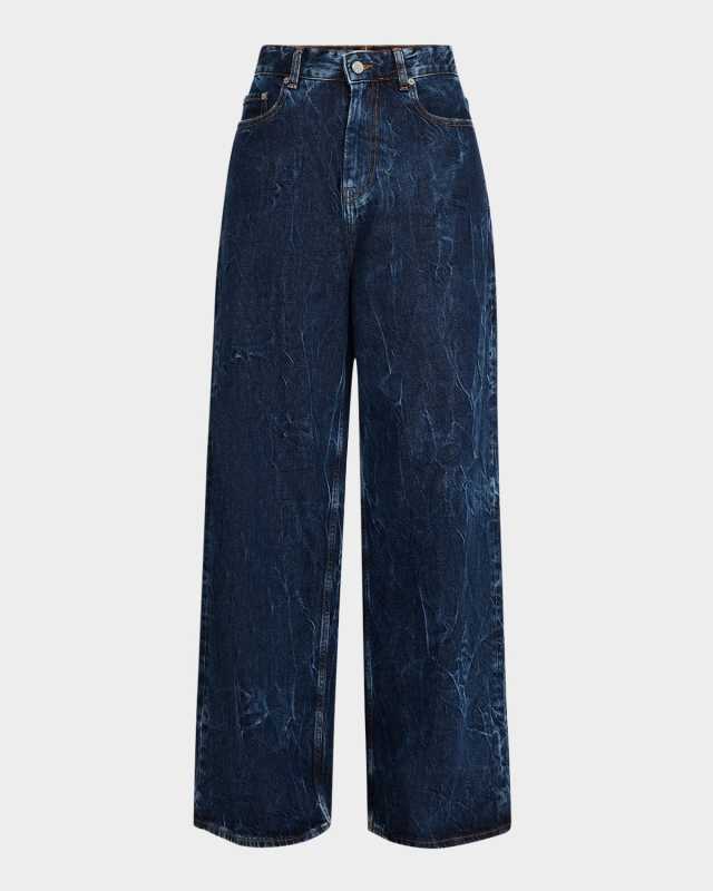 Crinkled Denim Jeans